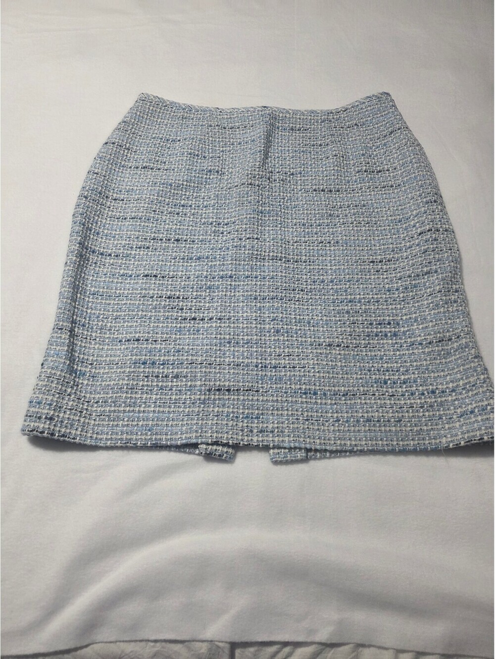 Tahari ASL Blue & White Tweed Pencil Skirt